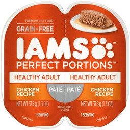 IAMS PERFECT PORTIONS Wet Cat Food Healthy Adult Chicken Pate 2 x 37.5g Trays image
