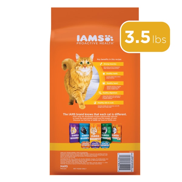 IAMS PROACTIVE HEALTH Adult Dry Cat Food with Salmon 1.59kg Bag image 6