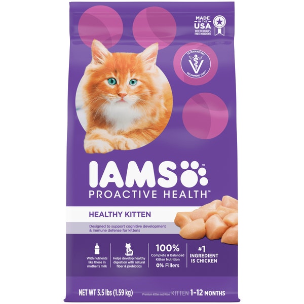 IAMS PROACTIVE HEALTH Kitten Dry Cat Food with Chicken 1.59kg Bag image 1