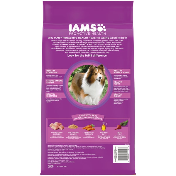 IAMS PROACTIVE HEALTH Senior Healthy Aging Adult Dry Dog Food Chicken 3.18kg Bag image 2