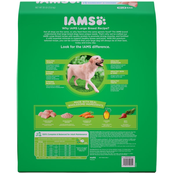 IAMS PROACTIVE HEALTH Large Breed Adult Dry Dog Food Chicken 13.6kg Bag image 2