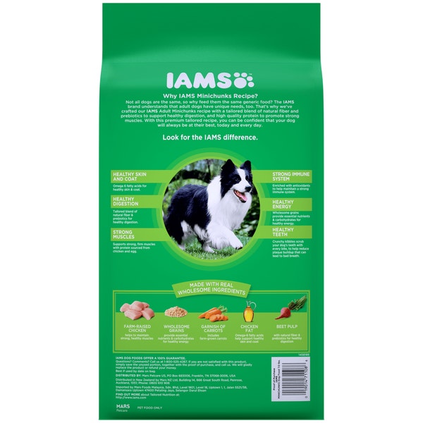 IAMS PROACTIVE HEALTH Adult Dry Dog Food Minichunks Chicken 3.18kg Bag image 2