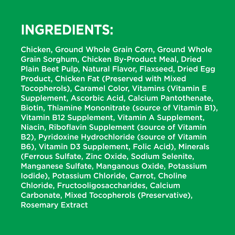 IAMS PROACTIVE HEALTH Adult Dry Dog Food Minichunks Chicken 1.5kg Bag ingredients image