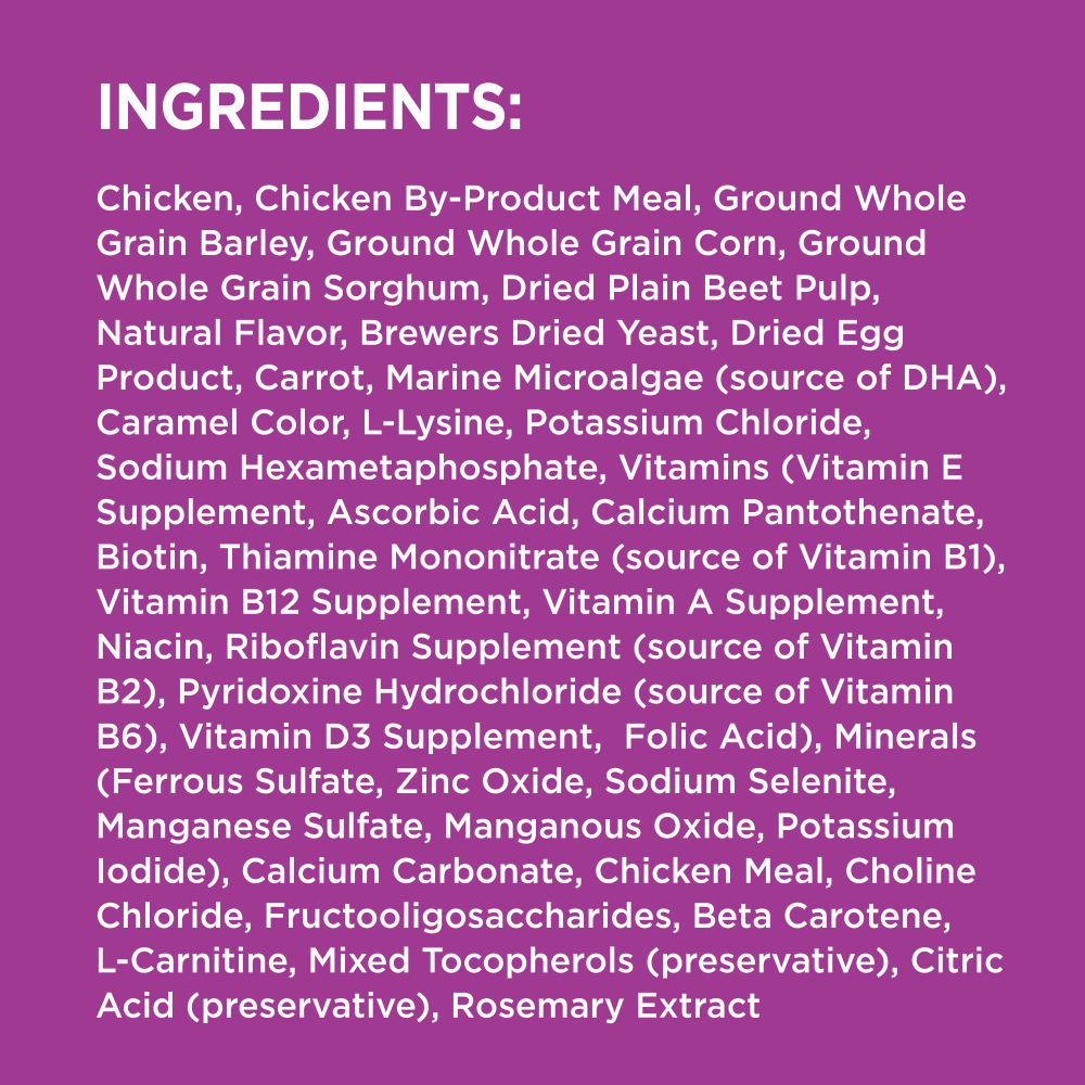 IAMS PROACTIVE HEALTH Senior Healthy Aging Adult Dry Dog Food Chicken 3.18kg Bag ingredients image