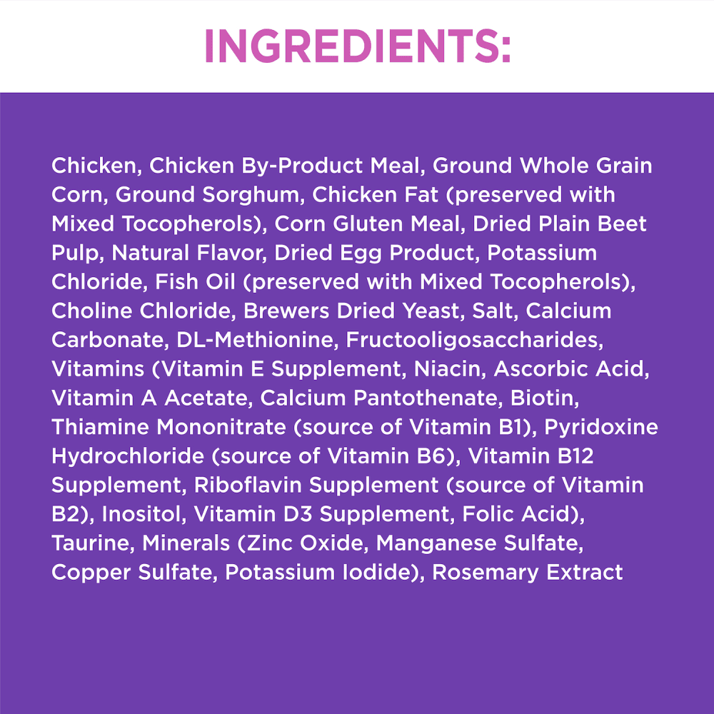 IAMS PROACTIVE HEALTH Kitten Dry Cat Food with Chicken 1.59kg Bag ingredients image