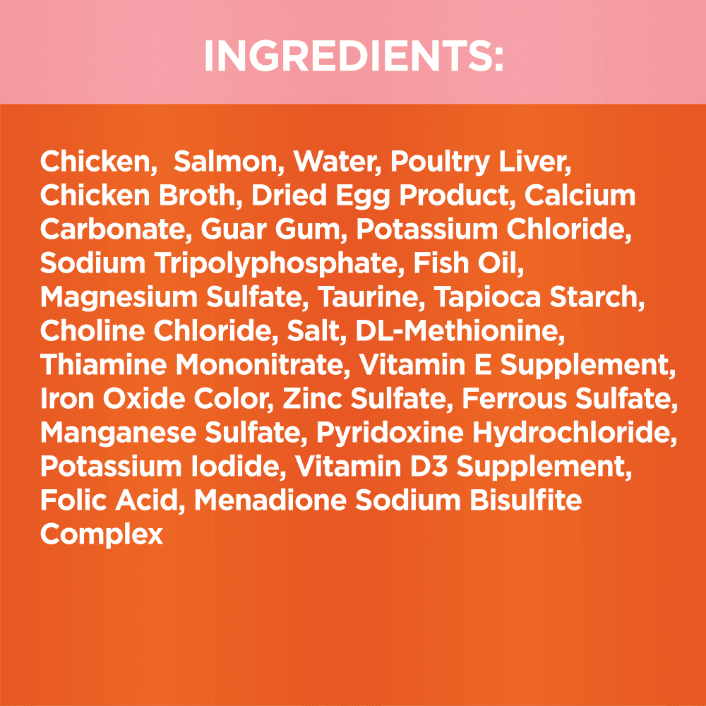 IAMS PERFECT PORTIONS Wet Cat Food Healthy Adult Salmon Pate 2 x 37.5g Trays ingredients image